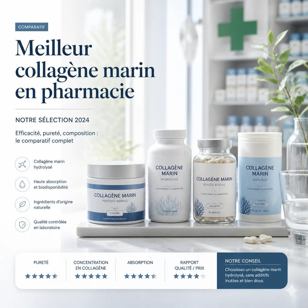 Comparatif meilleur collagène marin en pharmacie