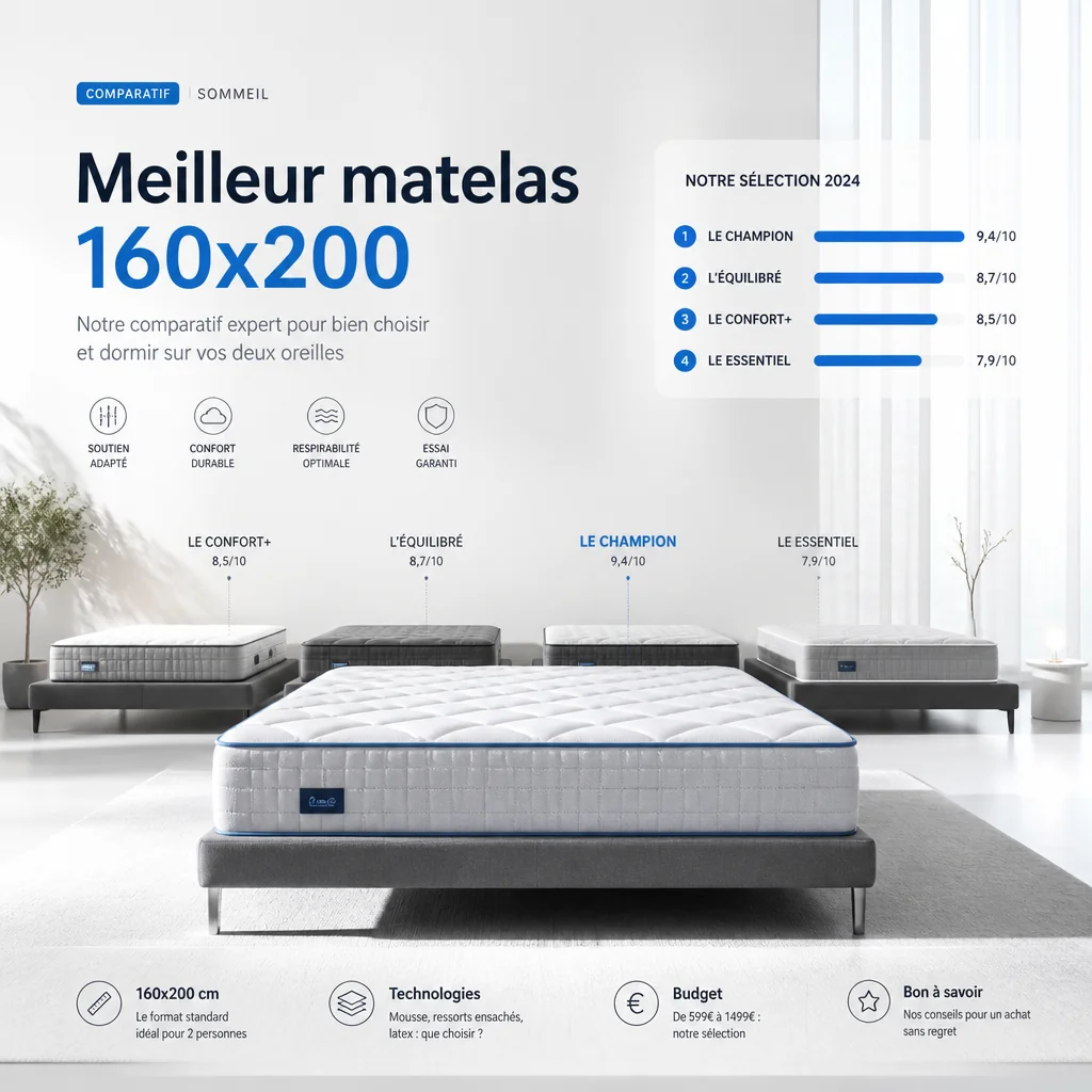 Comparatif meilleur matelas 160x200