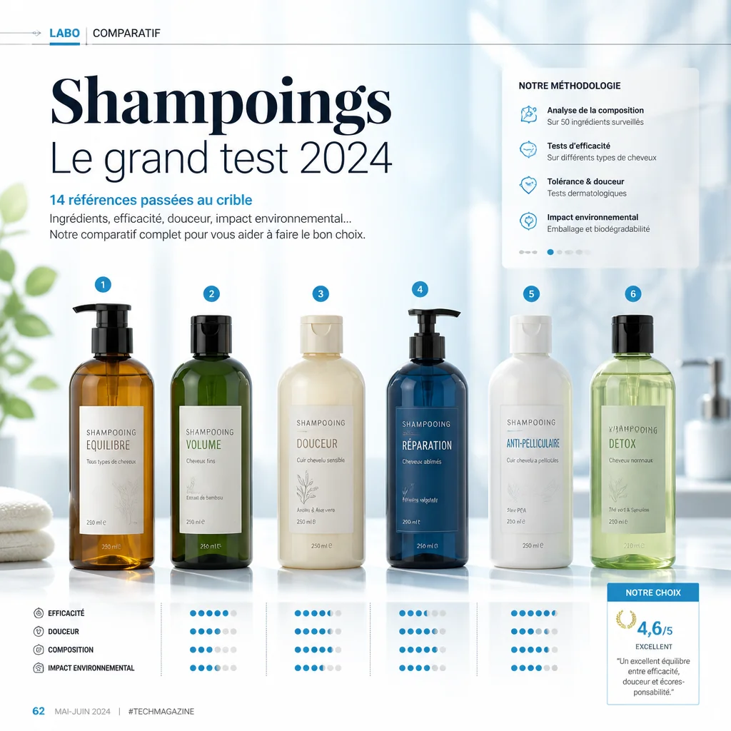 Comparatif meilleur shampooing sans sulfate